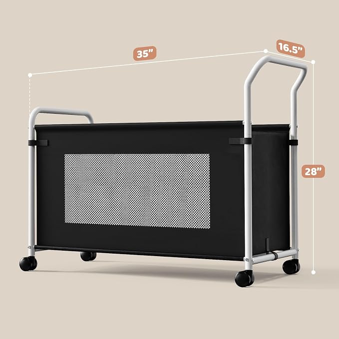 KEEGH Extra Large Toy Box for Kids, Heavy Duty Toy Storage Organizer, Black | 180 L Capacity, 360° Rotating Wheels, Durable Fabric, Toy Bin for Boys and Girls, Toy Chest for Living Room, Nursery, Bedroom - Image 6