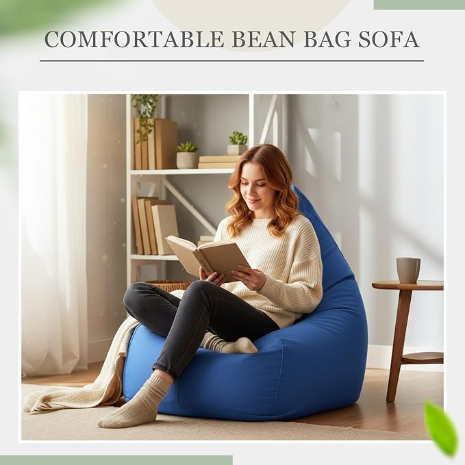 Sliner 2 Pcs Stuffed Storage Bean Bag Chair Cover for Kids Adults (No Filler) Stuffable Zipper Beanbag Cover for Organizing Plush Toys or Foam(23.5 * 23.5 * 25.5inch,Cotton,Red and Blue) - Image 6