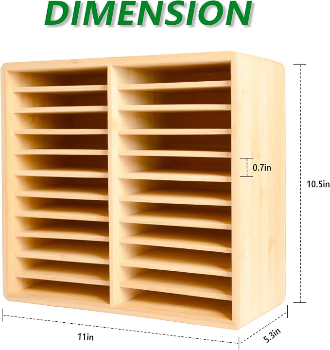 Bamboo Marker Organizer, Holds 176 Markers with 22 Compartments | Wooden Desktop Storage Holder For Alcohol Markers,Pens,Pencils,Art Brushes, Stationary Organizer for Home, Classroom, Office - Image 2