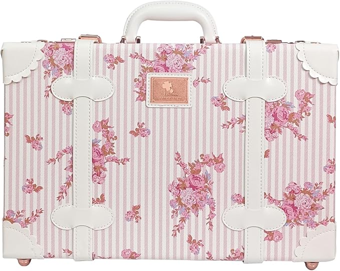 Unitravel Baby Keepsake Case, 18" Handmade Memory Storage Box, Newborn Keepsake Box, Vintage Suitcase for Baby Shower, Baptism, Naming Ceremony or Birthday (floral) by Unitravel
