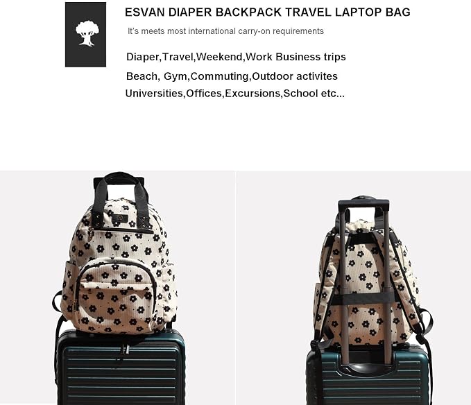 Diaper Bag Backpack Corduroy Multifunction Baby Fashion Travel Pack office Laptop Bag - Image 5