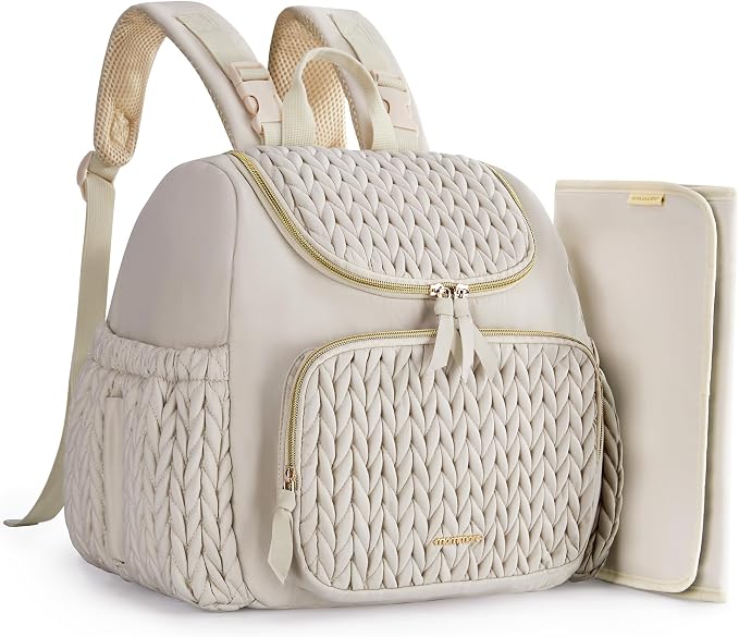 mommore Diaper Bag Backpack, Stylish Mini Baby Bag with Changing Pad | Insulated Pockets & Stroller Straps Small Diaper Backpack Compact Maternity Bag for Baby Essentials, Hospital & Daily Work by mommore
