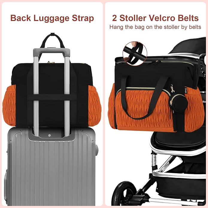 Diaper Tote Bag for Baby 6PCS, Large Mom Hospital Bags with Changing Pad | Mommy Bags for Labor and Delivery, Baby Shower Girl Boy Gift, Mama Bag with Pacifier Case Storage Bag and Shoulder Strap - Image 5