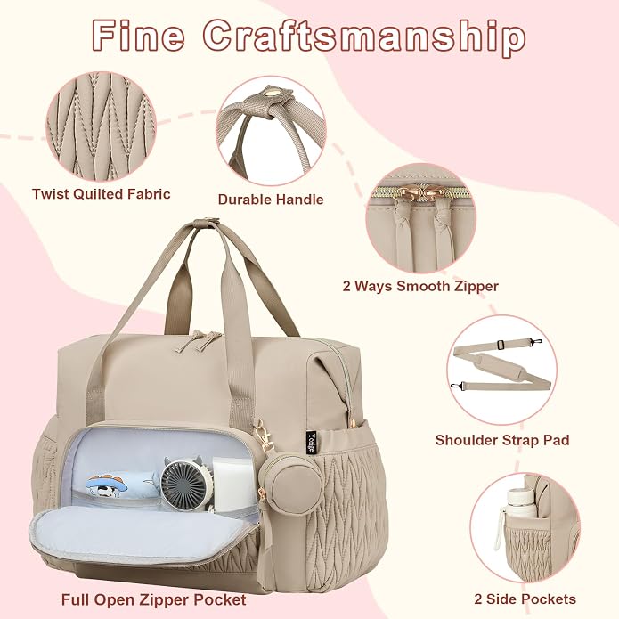 Diaper Tote Bag for Baby 6PCS, Large Mom Hospital Bags with Changing Pad | Mommy Bags for Labor and Delivery, Baby Shower Girl Boy Gift, Mama Bag with Pacifier Case Storage Bag and Shoulder Strap - Image 5