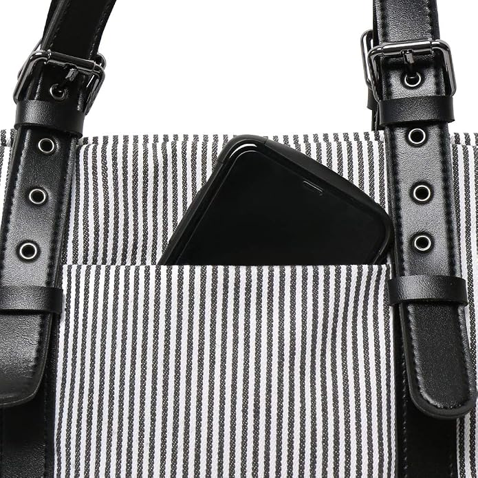Women's Canvas Shoulder Work Tote Purses Large Top Handle Everyday Bag Diaper Handbag - Image 4