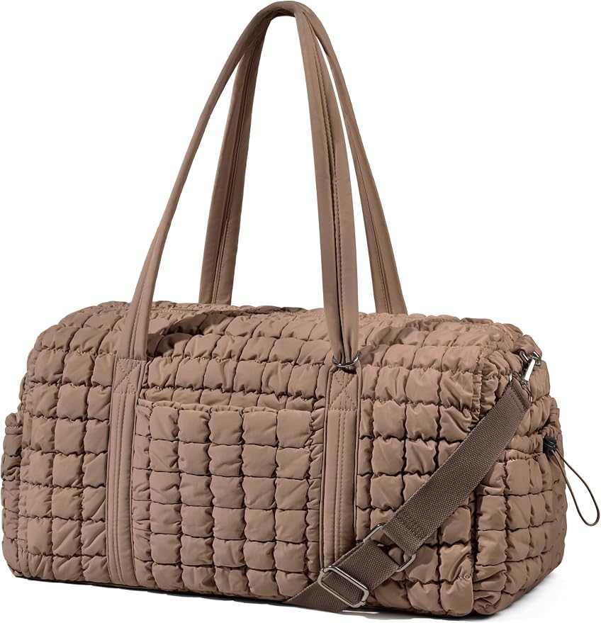 Quilted Travel Duffle Bag Puffer Weekender Bag Overnight Bag Duffel Gym Bag | Medium Soft Puffy Carry-On for Women, Large Lightweight Personal Item Travel Bag for Trips Business Sport Airplane Hospital by Unilily
