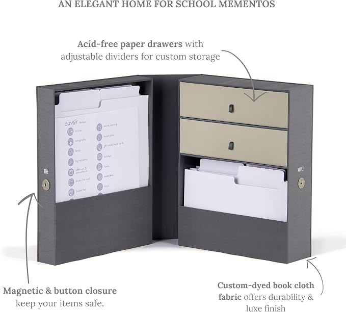 Personalizable Life Essentials & Graduate Keepsake Organizer | Keep High School and College Graduation Memorabilia Organized and Safe in One Convenient Home with this Gift for Students and Grads - Image 3