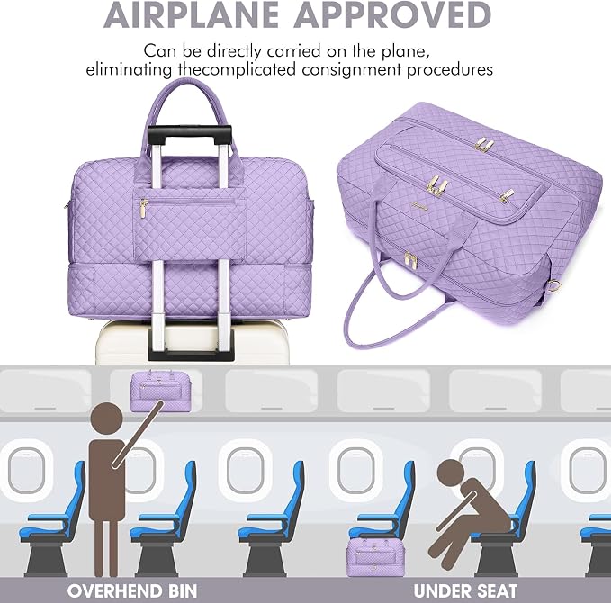 Travel Duffel Bags for Women with Shoe Compartment, Weekender Overnight Bag with Wet Pocket & Toiletry Bag, Carry On Personal Item Bag, Travel Tote Gym Bag, Hospital Bags for Labor and Delivery - Image 5