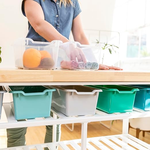 ECR4Kids Scoop Front Storage Bin, Multipurpose Organization, Contemporary, 15-Piece | Durable plastic, GREENGUARD Gold Certified, 1.2 gallon capacity, lightweight & nestable, built-in handle, classroom/home use - Image 10