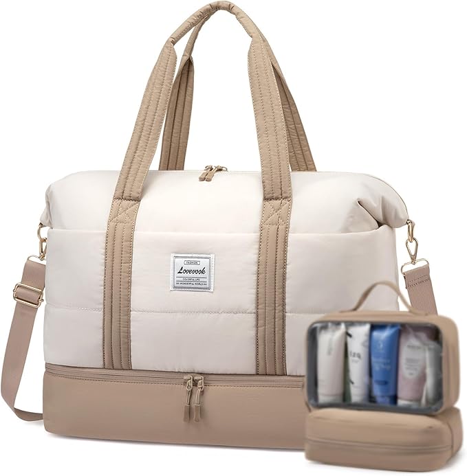 LOVEVOOK Travel Duffle Bag,Weekender Bags for Women with Shoe Compartment，Carry on Overnight Bag with Toiletry Bag,Gym Duffel Bag with Wet Pocket, Hospital Bags for Labor and Delivery by LOVEVOOK