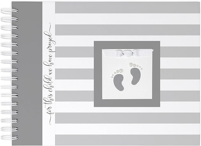 Personalized Pregnancy Journal (15 Center Designs) - Hardcover Pregnancy Memory Book Customized with Baby’s Name, Nickname or Phrase - Prompted Journal for New Moms (Gray Stripes + Gray) by Unknown