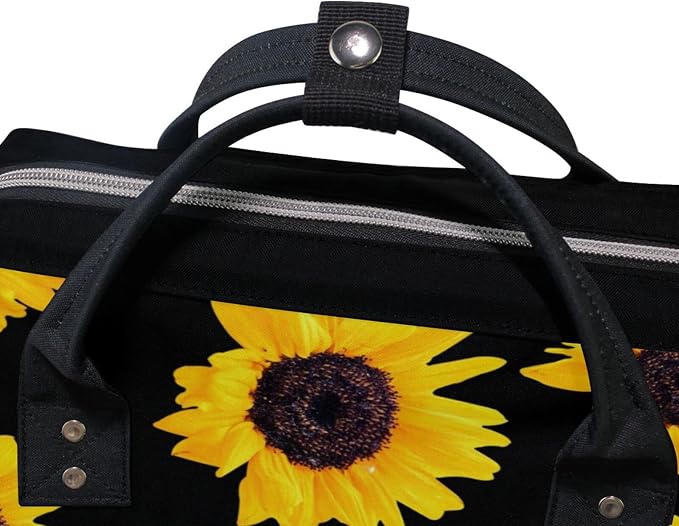 Large Capacity Baby Diaper Bag Sunflower Durable Multi Function Travel Backpack - Image 6