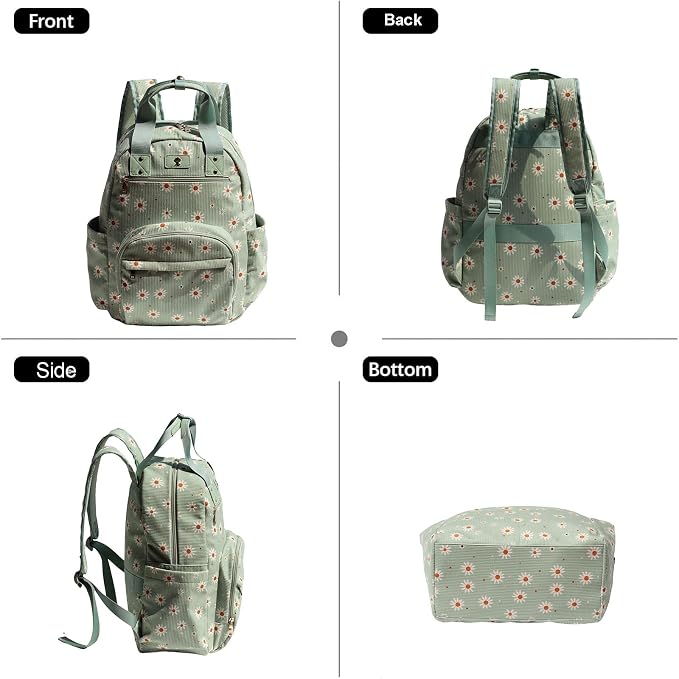 Diaper Bag Backpack Corduroy Multifunction Baby Fashion Travel Pack office Laptop Bag - Image 7