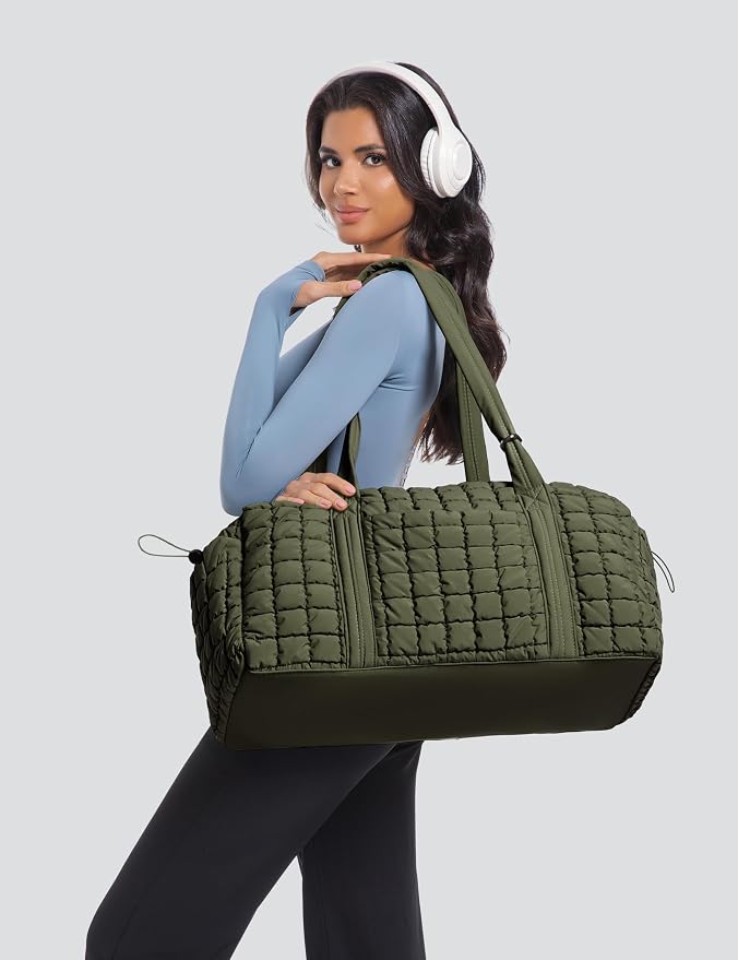 Quilted Travel Duffle Bag Puffer Weekender Bag Overnight Bag Duffel Gym Bag | Medium Soft Puffy Carry-On for Women, Large Lightweight Personal Item Travel Bag for Trips Business Sport Airplane Hospital - Image 2