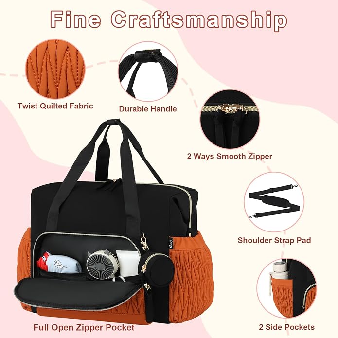 Diaper Tote Bag for Baby 6PCS, Large Mom Hospital Bags with Changing Pad | Mommy Bags for Labor and Delivery, Baby Shower Girl Boy Gift, Mama Bag with Pacifier Case Storage Bag and Shoulder Strap - Image 4