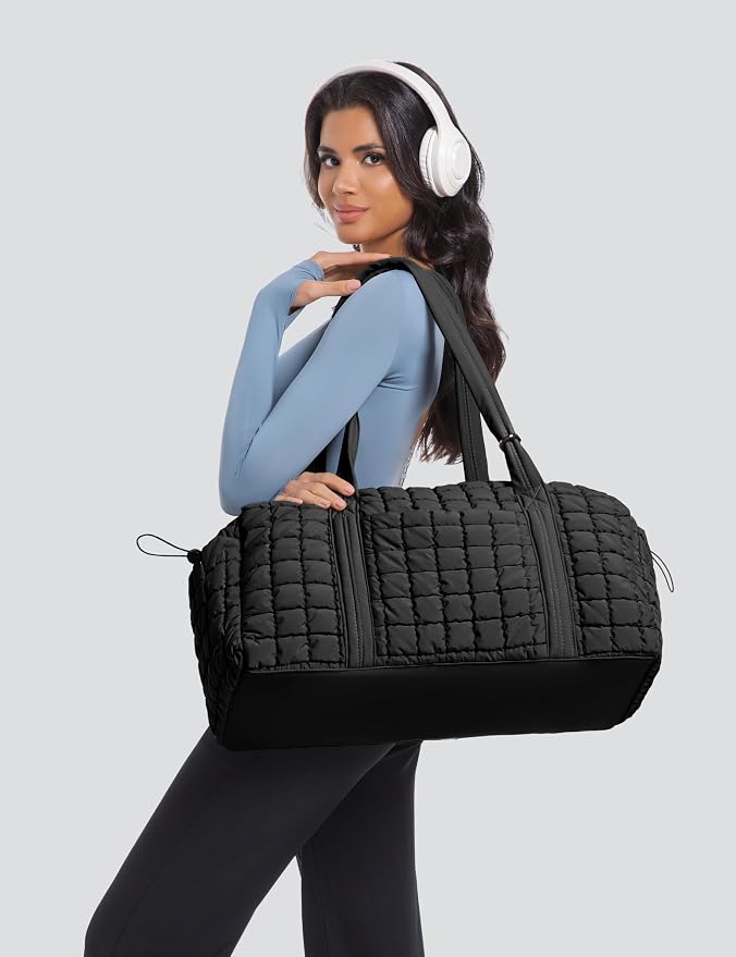Quilted Travel Duffle Bag Puffer Weekender Bag Overnight Bag Duffel Gym Bag | Medium Soft Puffy Carry-On for Women, Large Lightweight Personal Item Travel Bag for Trips Business Sport Airplane Hospital - Image 2