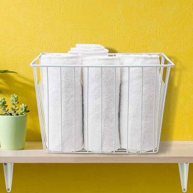 Freezer Wire Baskets Storage Organizer, Household Storage Metal Wire Bins for Kitchen, Pantry, Cabinet, Bathroom, Bedroom - Pearl White (3, 11in x 10in x 5.5in) - Image 6