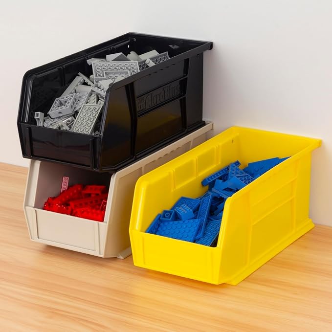 Akro-Mils 30230 AkroBins Plastic Storage Bins, 11"x5"x5", Black, 12-Pack | Space-Saving Stackable Bins for Garage, Pantry, Craft Organization - Image 2