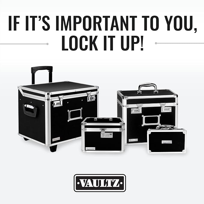 Vaultz Locking File Organizer Box - 13.5 x 13.25 x 10.5 Inch Large, Portable Locking Storage Box for Filing Letters & Documents w/Combination Lock, Black | Combination lock for filing letters and documents, large format fits legal or letter paperwork, ... - Image 10