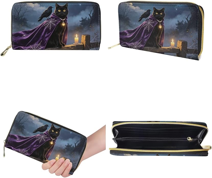 GIFTPUZZ Women Top Handle Bags Handbags with Zipper Leather Wallet Cash Card Phone Holder and Makeup Bag Set 3pcs - Image 7
