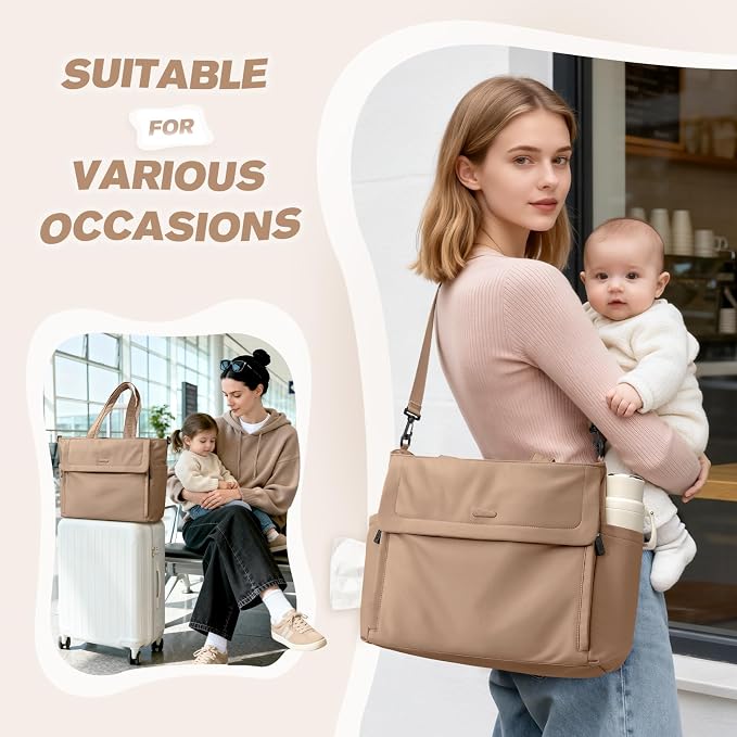14L Puffer Diaper Bag Tote, Large Capacity Travel Diaper bags, Crossbody Hospital Bag for mom - Image 8