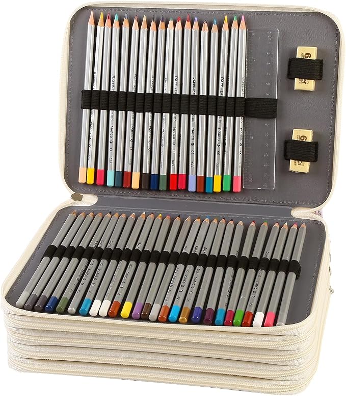 250 Slots Colored Pencil Case Organizer, 5 Layer Bag | Twill Oxford fabric,255 elastic loops,detachable handle,for travel,home storage, drawing tools,creative gifts - Image 3