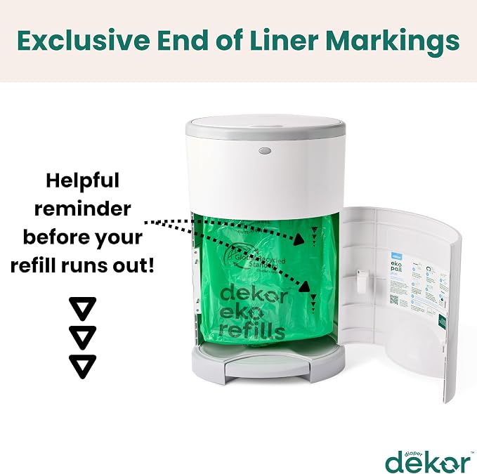Diaper Dekor CLASSIC Diaper Pail Refills, Unscented, Exclusive End-of-Liner Marking, Thick Quick & Easy to Replace, Most Economical Refill System for Original and Eko Style Pails,(Pack of 24) - Image 2