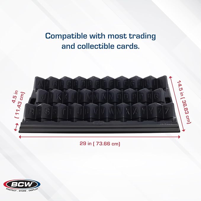 BCW SafeSort Card Sorting Tray, 26 Alphabetized Cells, Acid-Free Plastic | Sturdy tray organizes sports, TCG, deck, and board game cards with smooth edges and indented corners for safer sorting. - Image 3