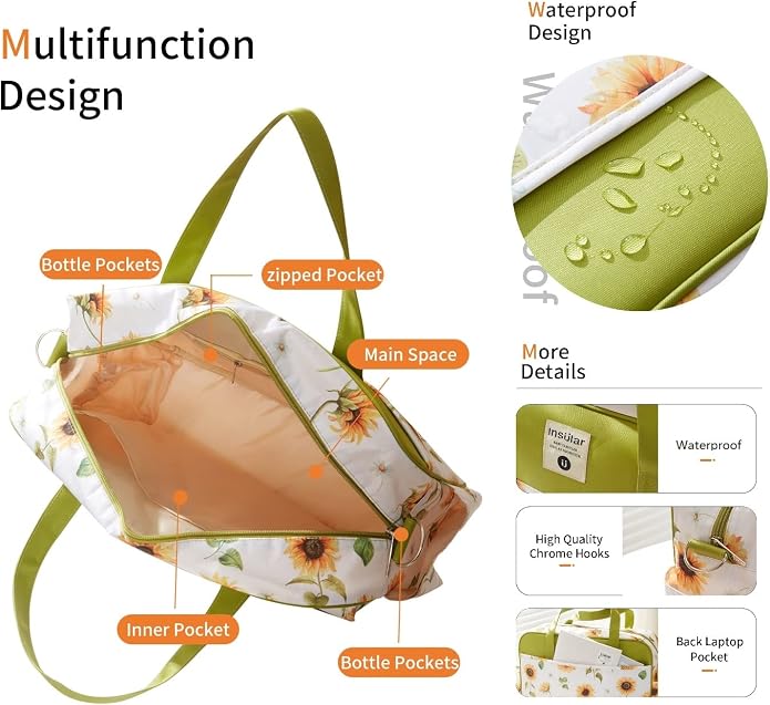 Kamay's Mummy Shoulder Bag Diaper Bag Chic Nappy Changing Bag Tote/Messenger Style Large with Changing Mat, Adjustable Straps - Image 6