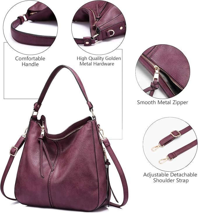 Hobo Crossbody Bag for Women, Designer Shoulder Purse Handbags - Image 4
