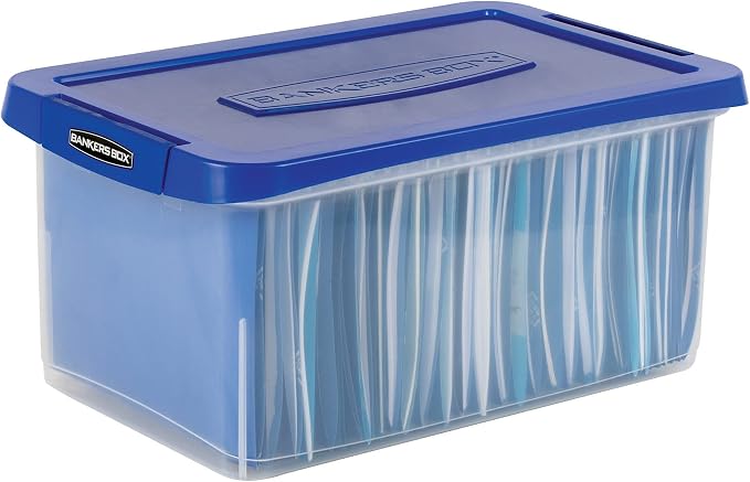 Bankers Box 20-Inch Heavy-Duty Plastic File Box, Letter | Protect letter files in a tough plastic box with hanging rails that keeps documents portable, organized, and secure. - Image 3