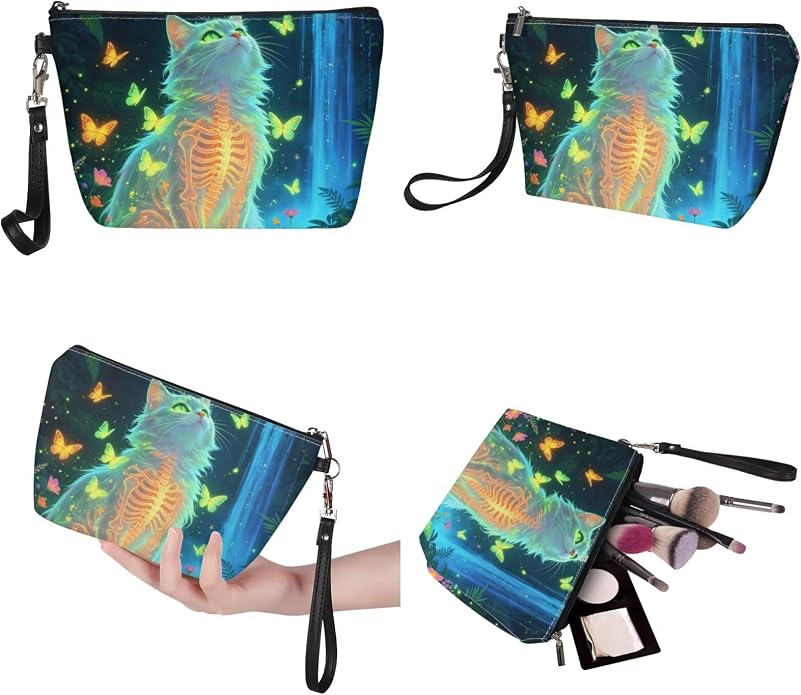 GIFTPUZZ Women Top Handle Bags Handbags with Zipper Leather Wallet Cash Card Phone Holder and Makeup Bag Set 3pcs - Image 6