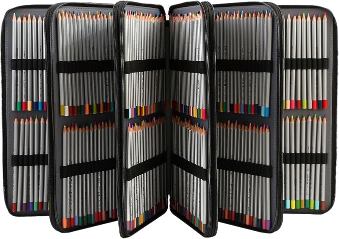 600-Slot Colored Pencil Case, 5-Layer Zipper with Shoulder strap and Handle | Organizer Bag for Pencil Storage Case for Artist Painter Office Sketch Travel Supplies - Image 3
