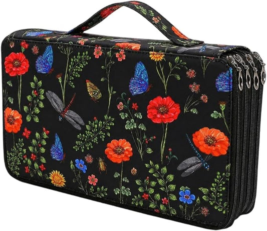 300 Slots Colored Pencil Case Organizer, 4 Layer Bag | Twill Oxford fabric,103 elastic loops,detachable handle,for travel,home storage,drawing tools,creative gifts by Lbxgap