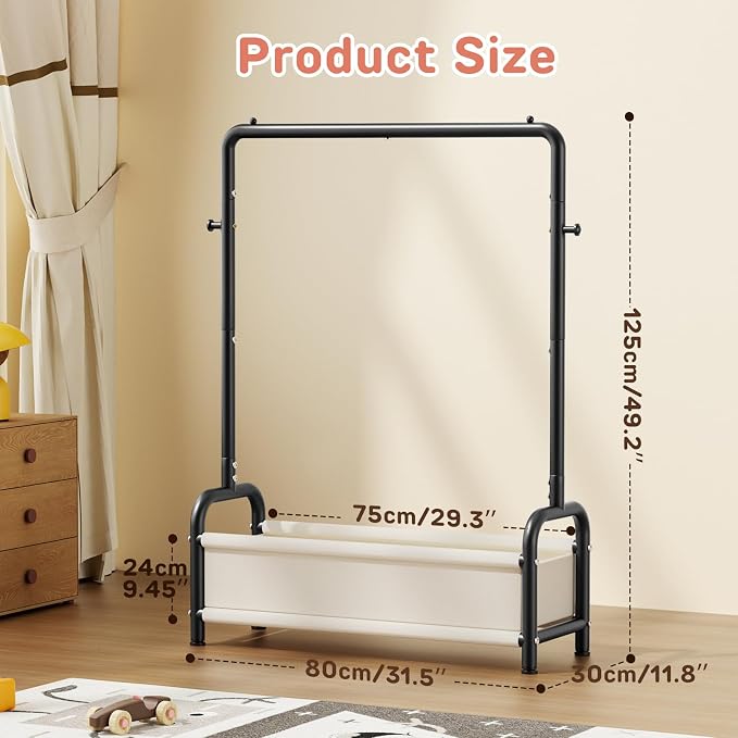 Kids Clothing Rack with Storage Shelf, Kids Dress Up Storage - Image 7
