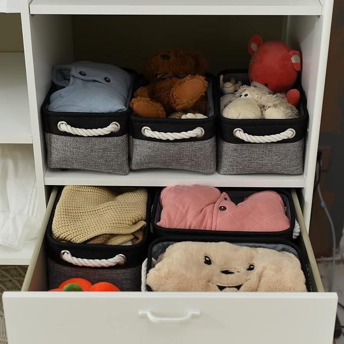 Fabric Storage Cubes - Closet Storage Bins Storage Baskets for Organizing with Handles Organization and Storage 11.8 (L) x 7.8 (W) x 5.2 (H) inches - Image 5