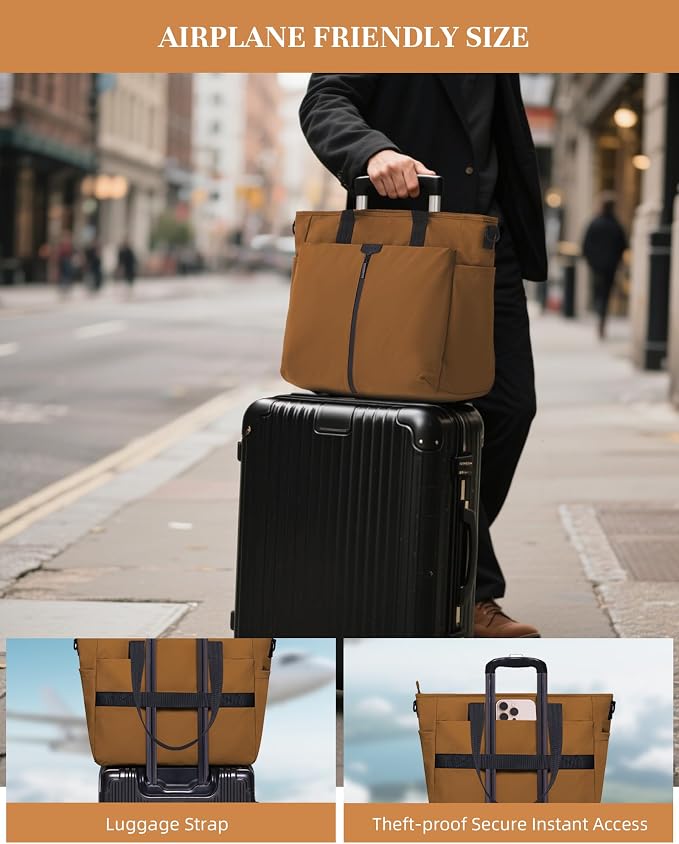 Timeet Laptop Tote Bag for Women, Water Resistant Work Tote Purse with Laptop Compartment for Daily Office Casual Travel - Image 6