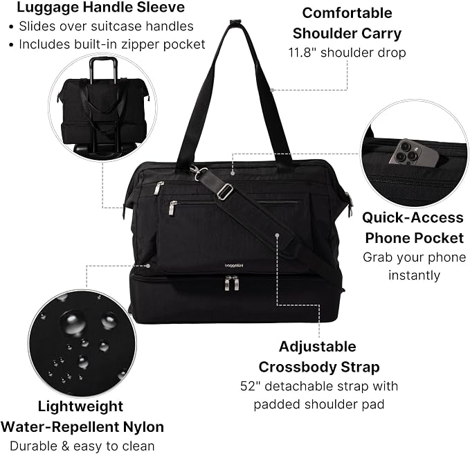 Modern Weekender - Lightweight 18"x15.7"x9.4" Duffel Carry-on Travel Bag for Women - Image 3