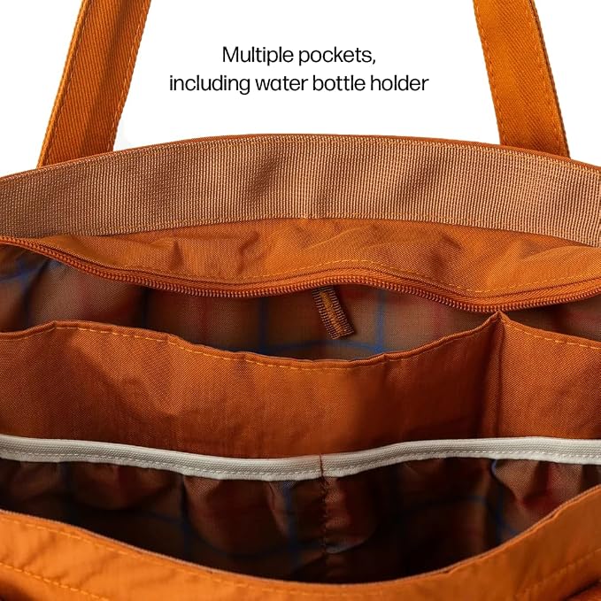 Thread Wallets Utility Tote – Large Travel Tote with Multi-Pocket Design, Laptop Compartment & Work Bag for Women (Honey) - Image 6