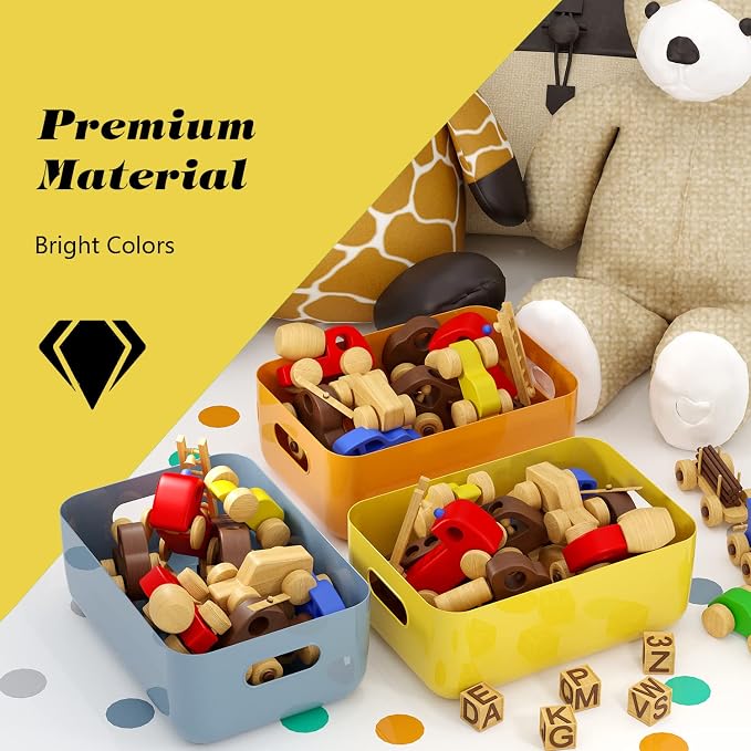 OWill 12 PCS Plastic Storage Bins and Baskets for Efficient Home Classroom Organization Small Containers in Multicolour for Kitchen, Cupboard box, and Bathroom Organizer on Shelves and Tubs - Image 3