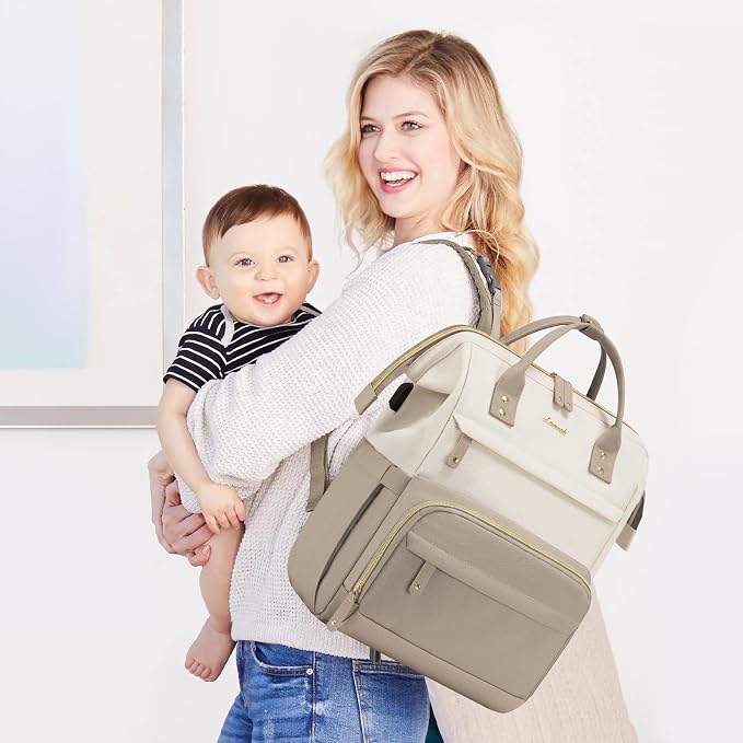 LOVEVOOK Diaper Bag Backpack, Baby Bag with Changing Station, Large Diaper Backpack for Moms Dads, Waterproof Leather Accents Baby Boy and Girl Bag for Travel Baby Essentials - Image 7