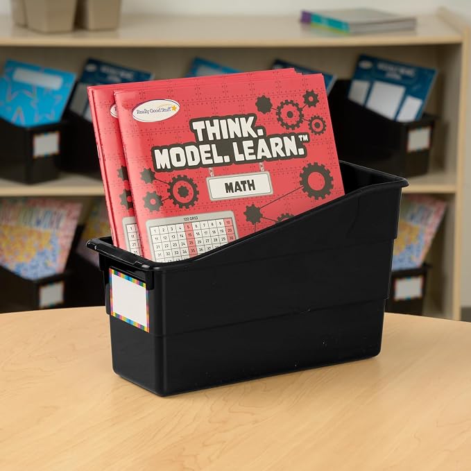 Really Good Stuff Durable Book & Binder Holders - 6 Pack - Black - Image 4