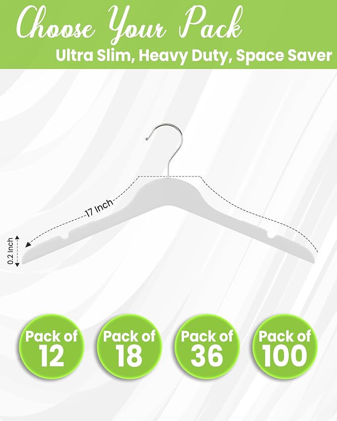 All Hung Up Hangers Slim Plastic Clothes Hangers, Space-Saving Design with Non-Slip Grip, Durable for Everyday Use, Smokey Clear, 100 pcs - Image 5
