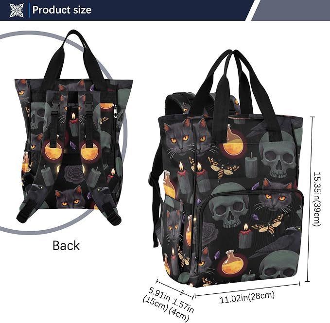 MNSRUU Diaper Bag Grey Skull Diaper Bag Backpack Multifunction Travel Diaper Bag Tote Large Capacity Diaper Changing Backpacks for Moms Dads - Image 3