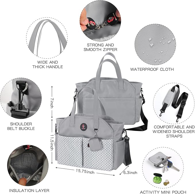 Diaper Bag Tote: Large Tote Baby Bag Boy Diaper Bag Stylish Girl Diaper Bag,Shoulder Mommy Bag - Image 5