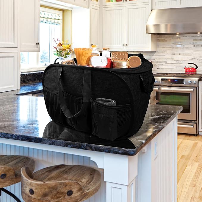 2 Pack Collapsible Laundry Baskets with Lid, Foldable Laundry Basket with Handy Pockets, Pop Up Laundry Hamper with Dual Handles, 99L Sturdy Hampers for Clothes, Groceries, Supplies, Tools, Black - Image 7