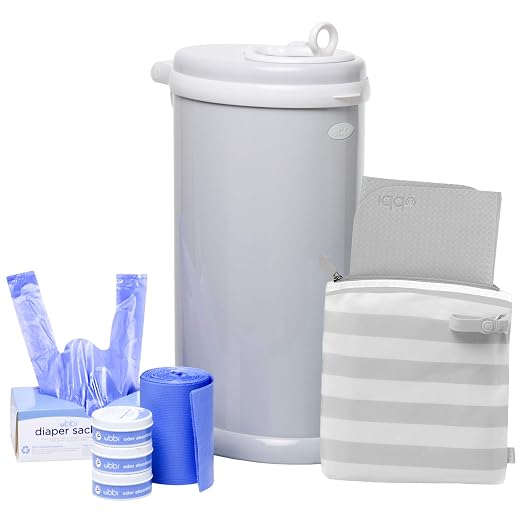 Ubbi Diaper Changing Value Gift Set, Baby Registry Gift, Includes Gray Diaper Pail, Absorbing Gels, Travel Changing Mat & Bag, Diaper Pail Waste Bags and On-the-Go Waste Sacks - Image 2