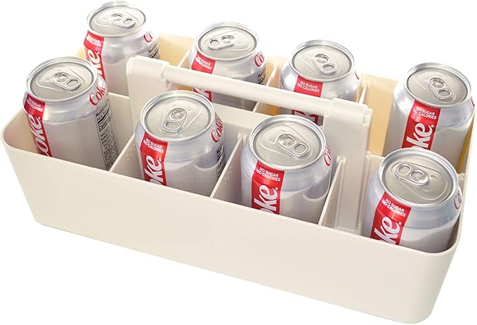 -Large Portable Caddy, DIY Dividers, 8 Compartments, School Office Supplies Home Business Organizer,Portable Basket with Handle Storage Organizer Modern Made in USA (4 PACK, Ivory) - Image 8