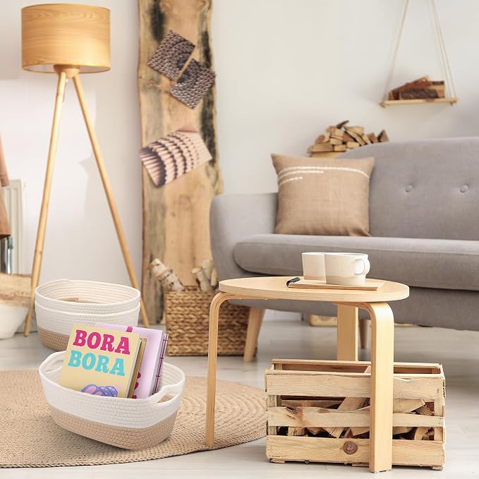 12 Pack Small Storage Baskets for Organizing, Woven Rope Bins,Boho - Image 4