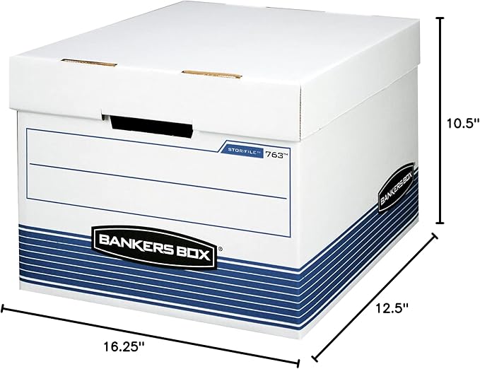 Bankers Box 30-Pack Medium Duty File Storage Boxes with Lids, FastFold Assembly, Letter/Legal, STOR, (0076316) - Image 9